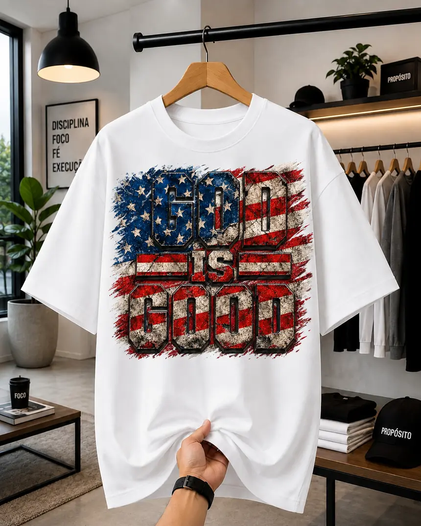 Premium design applied to a white oversized t-shirt