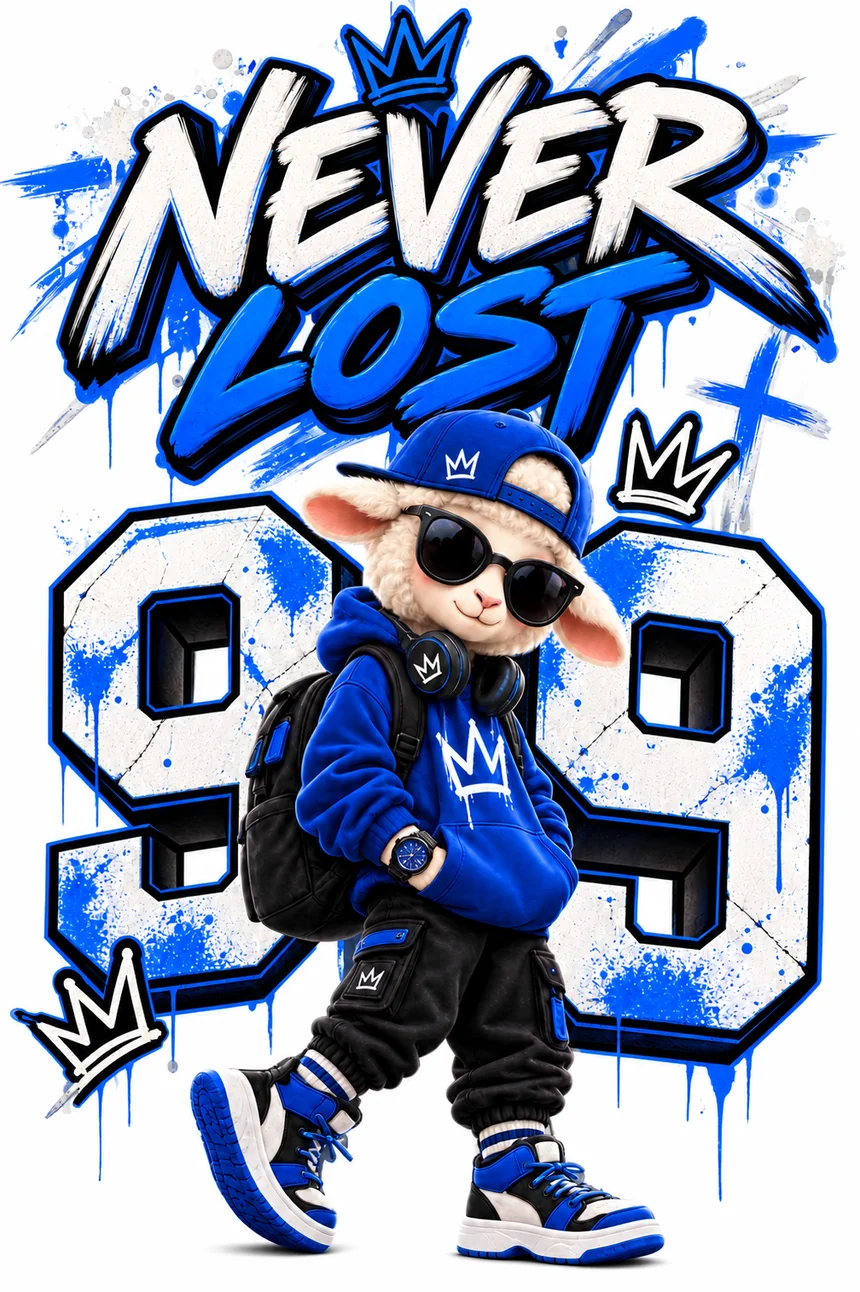 Never Lost streetwear lamb design